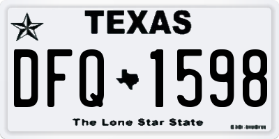 TX license plate DFQ1598