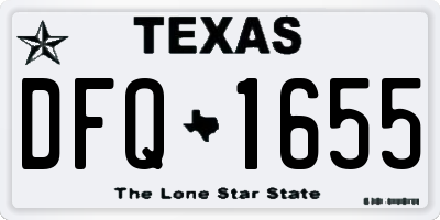 TX license plate DFQ1655