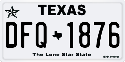 TX license plate DFQ1876
