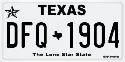 TX license plate DFQ1904