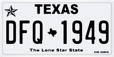 TX license plate DFQ1949