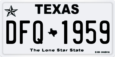 TX license plate DFQ1959