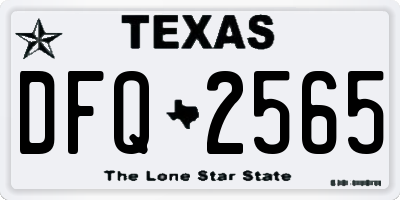 TX license plate DFQ2565