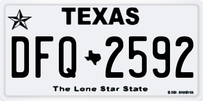 TX license plate DFQ2592
