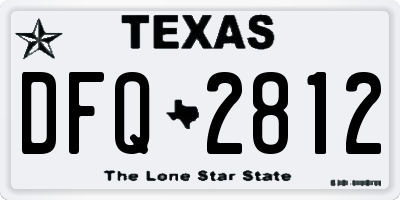 TX license plate DFQ2812