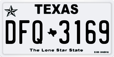 TX license plate DFQ3169