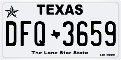 TX license plate DFQ3659