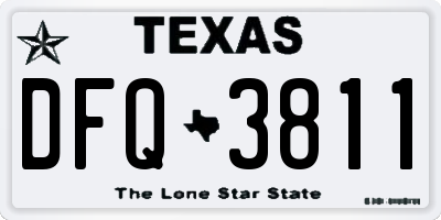 TX license plate DFQ3811
