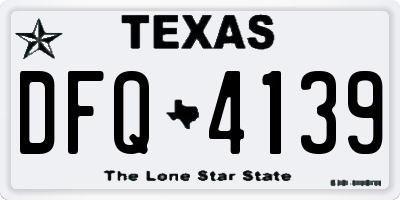 TX license plate DFQ4139