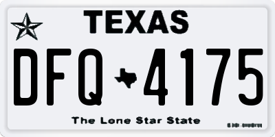 TX license plate DFQ4175