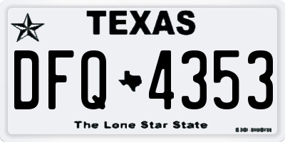 TX license plate DFQ4353