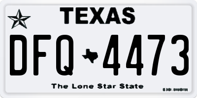 TX license plate DFQ4473