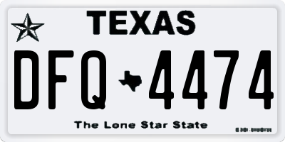 TX license plate DFQ4474