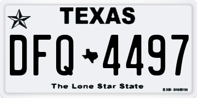TX license plate DFQ4497