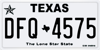 TX license plate DFQ4575