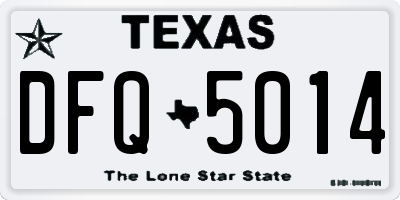 TX license plate DFQ5014