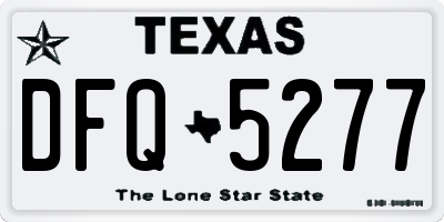 TX license plate DFQ5277