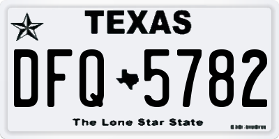 TX license plate DFQ5782