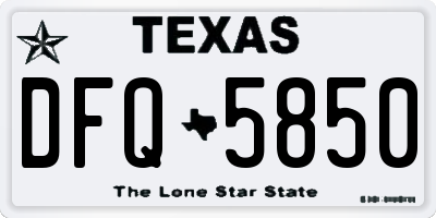 TX license plate DFQ5850