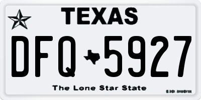 TX license plate DFQ5927