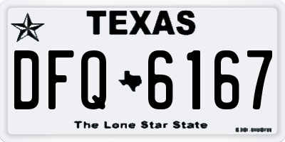 TX license plate DFQ6167
