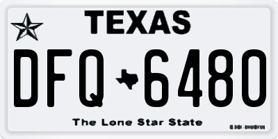 TX license plate DFQ6480