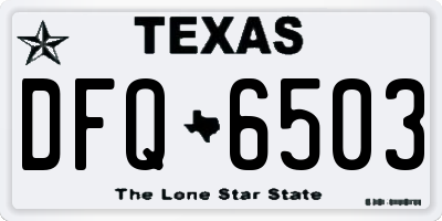 TX license plate DFQ6503