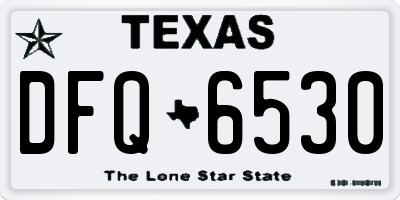 TX license plate DFQ6530