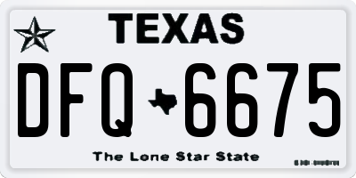 TX license plate DFQ6675