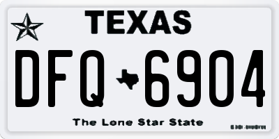 TX license plate DFQ6904