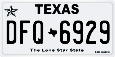 TX license plate DFQ6929