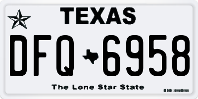 TX license plate DFQ6958