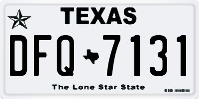 TX license plate DFQ7131