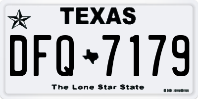 TX license plate DFQ7179