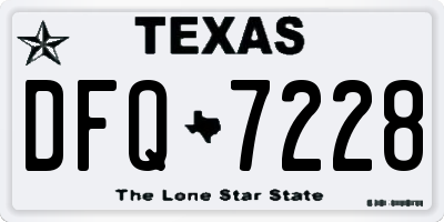 TX license plate DFQ7228