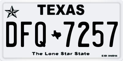 TX license plate DFQ7257