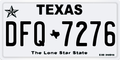 TX license plate DFQ7276