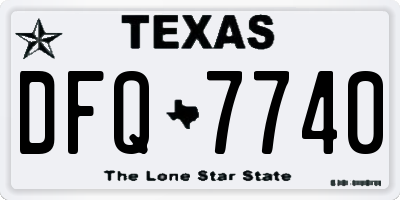 TX license plate DFQ7740