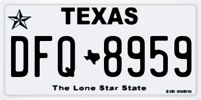 TX license plate DFQ8959