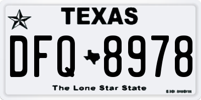 TX license plate DFQ8978