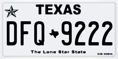 TX license plate DFQ9222
