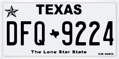 TX license plate DFQ9224