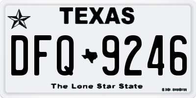 TX license plate DFQ9246