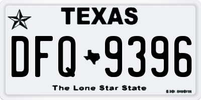 TX license plate DFQ9396