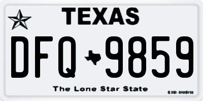TX license plate DFQ9859