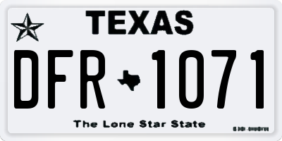 TX license plate DFR1071