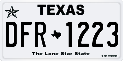 TX license plate DFR1223