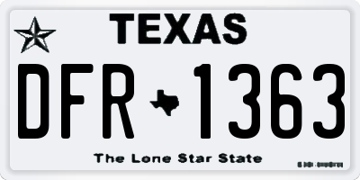 TX license plate DFR1363