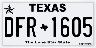 TX license plate DFR1605