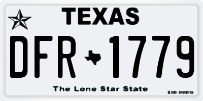 TX license plate DFR1779